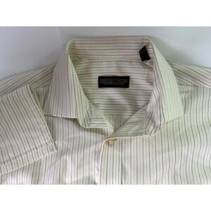 Donald J. Trump Striped Dress Shirt Non-Iron French Cuffs Regular Fit 16 34/35‎